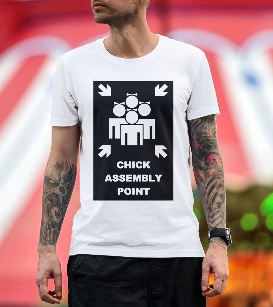 CHICK ASSEMBLY POINT FEMALE GATHERING SYMBOL WITH ARROWS T-Shirt