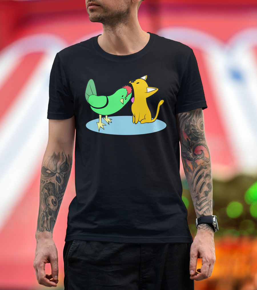 Chicken And Cat Whispering Moment T-Shirt