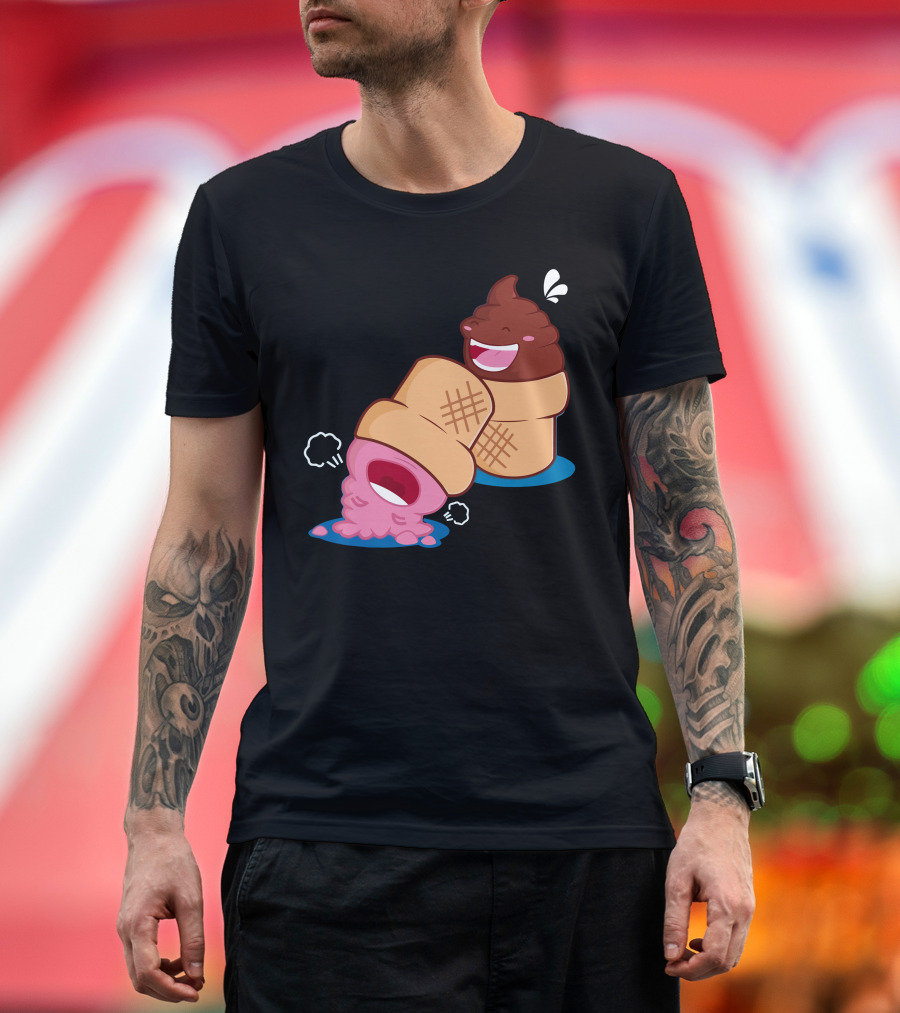 Choco X Berry Ice Cream Cones Cartoon Adventure T-Shirt