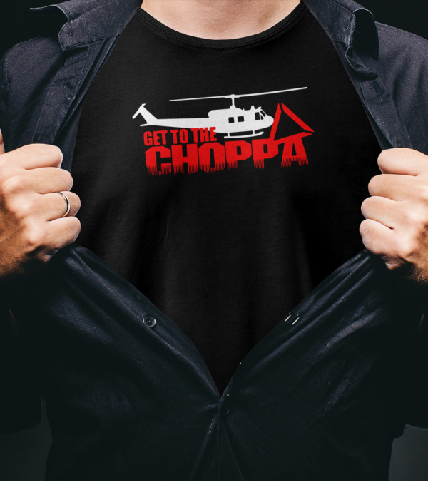 Predator Movie Get To The Choppa Helicopter Arnold Schwarzenegger T-Shirt
