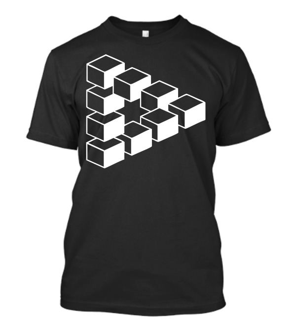 Sheldon Dreieck Big Bang Theory Triforce Illusion 3D Nerd Fun Usa Optical Triangle Illusion T-Shirt