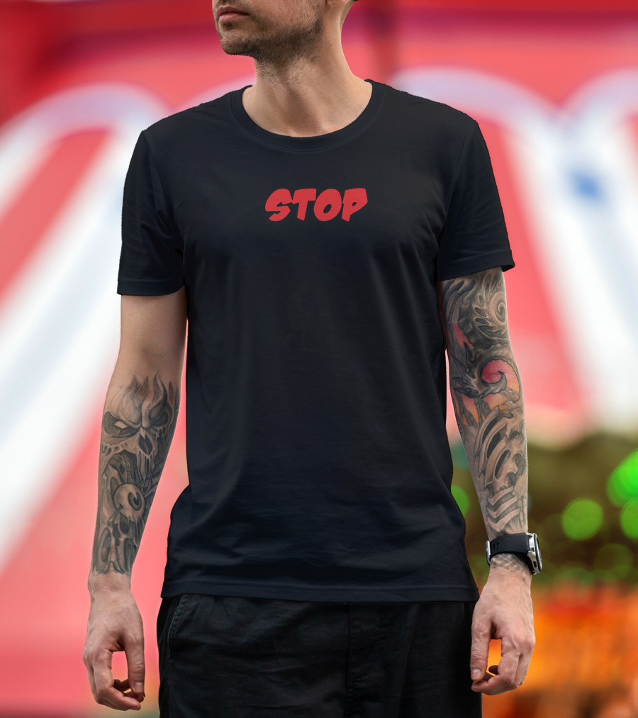 Evolution Figures with Speech Bubble Text Stop Following Me T-Shirt
