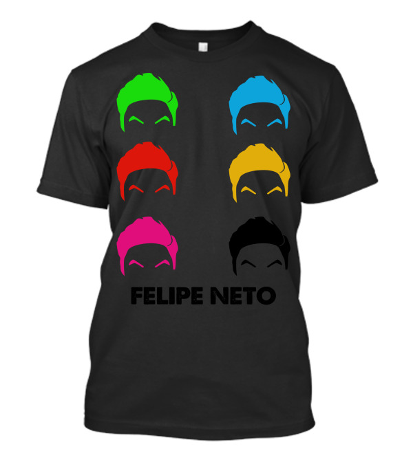 Felipe Neto Hair Color Green Blue Red Yellow Pink Black T-Shirt