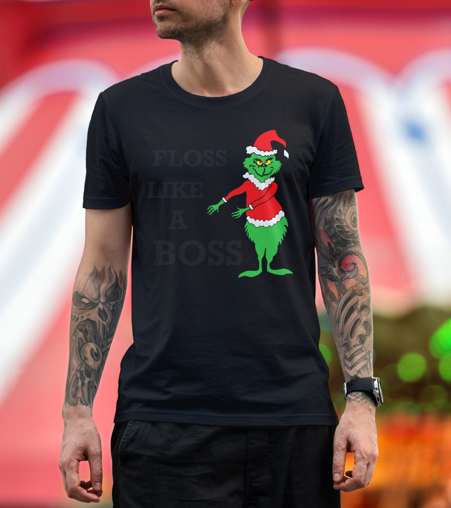 Floss Like A Boss Grinch Santa Dance T-Shirt