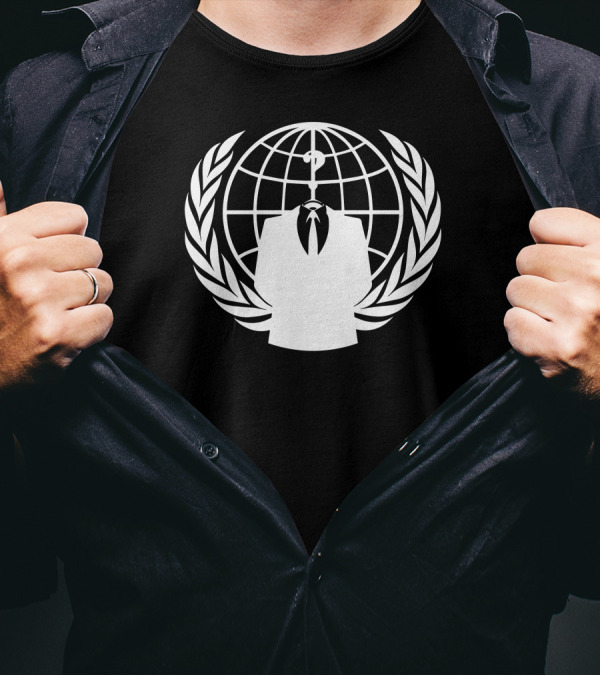 Anonymous Emblem With Laurel And Globe T-Shirt