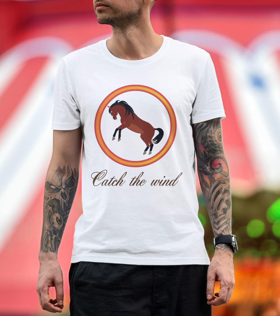 Catch The Wind Horse in Fiery Circle T-Shirt