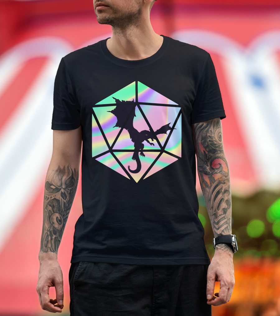 Dungeons and Dragons Hologram Dice Dragon T-Shirt