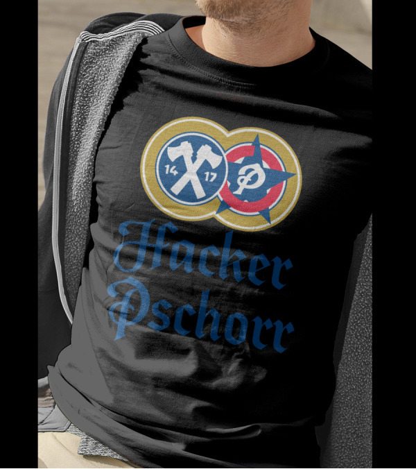 Hacker Pschorr 1417 Logo With Crossed Axes And Initials T-Shirt