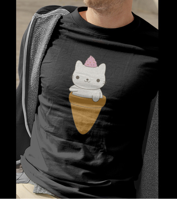 Kitten Inside Ice Cream Cone With Sprinkles Hat T-Shirt