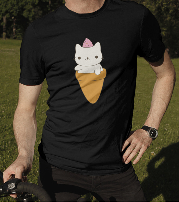 Kitten Inside Ice Cream Cone With Sprinkles Hat T-Shirt