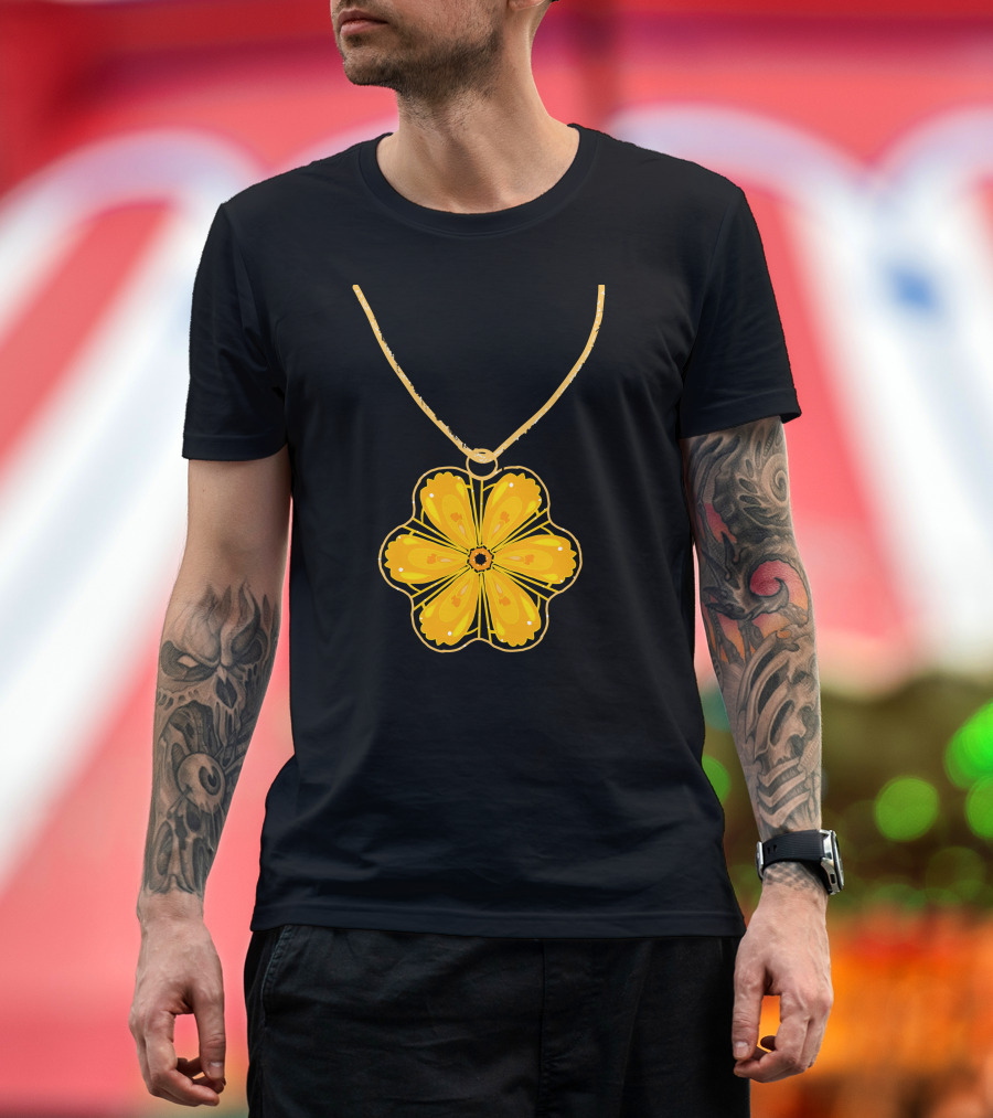 Golden Flower Pendant Necklace T-Shirt
