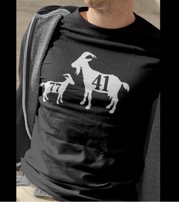 Dirk Nowitzki 41 And Luka Doncic 77 Goat T-Shirt
