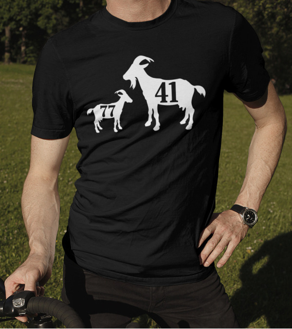 Dirk Nowitzki 41 And Luka Doncic 77 Goat T-Shirt