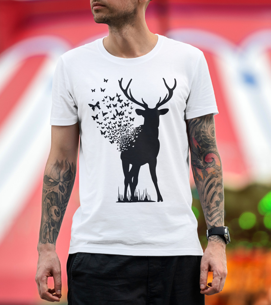 Deer Transforming into Butterflies T-Shirt