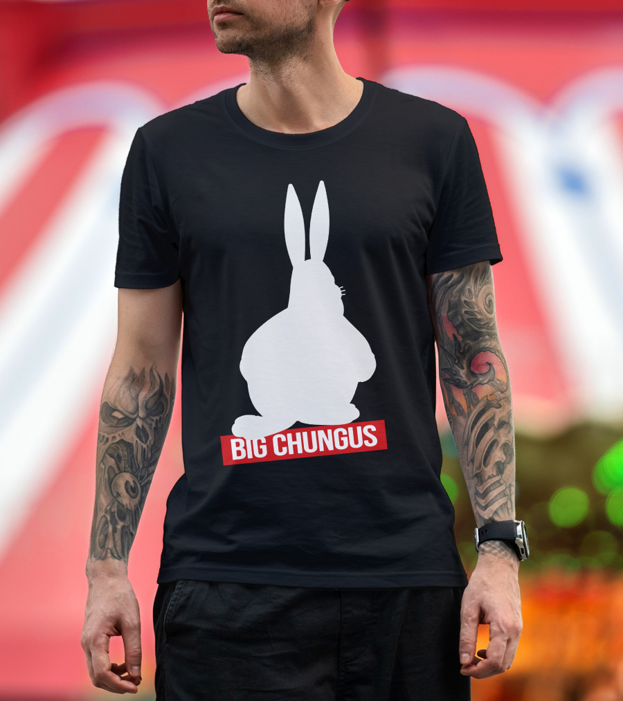Big Chungus Meme Silhouette White Bunny Icon Classic T-Shirt