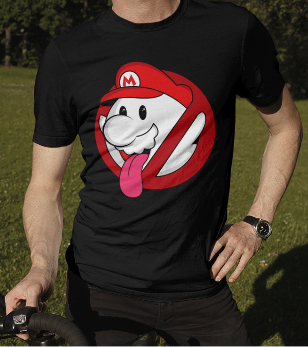 Boo Ya Gonna Call New Nintendo Ghostbusters Crossover Ghost Mario T-Shirt
