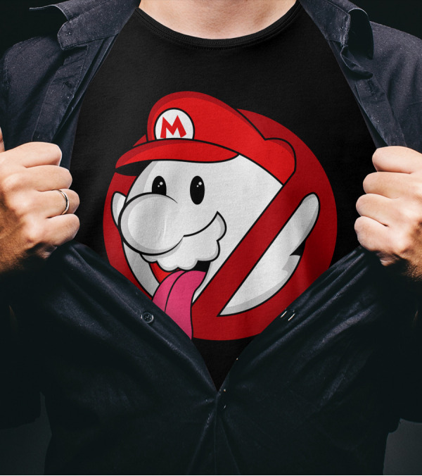 Boo Ya Gonna Call New Nintendo Ghostbusters Crossover Ghost Mario T-Shirt
