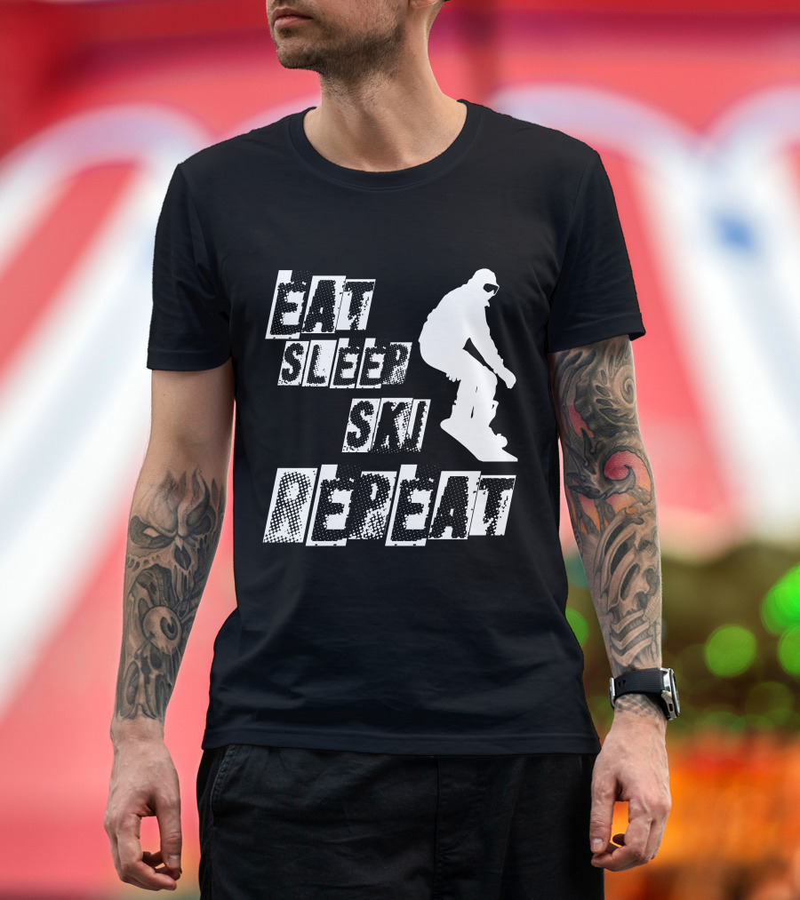 EAT SLEEP SKI REPEAT Snowboarding T-Shirt