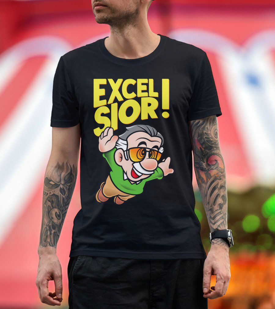 EXCELSIOR Flying Character with Glasses and Green T-Shirt