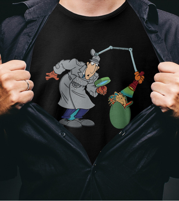 Inspector Gadget Examines Alien Facehugger T-Shirt