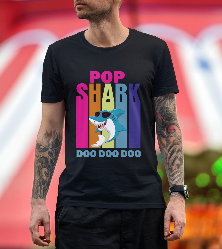 Pop Shark Doo Doo Doo Sunglasses Cool Vibes T-Shirt
