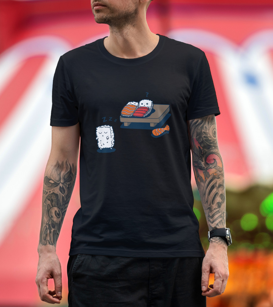 Sleepwalking Sushi Slumbers with Dreamy Sushi Rolls Snuggled in Norimaki Blankets T-Shirt