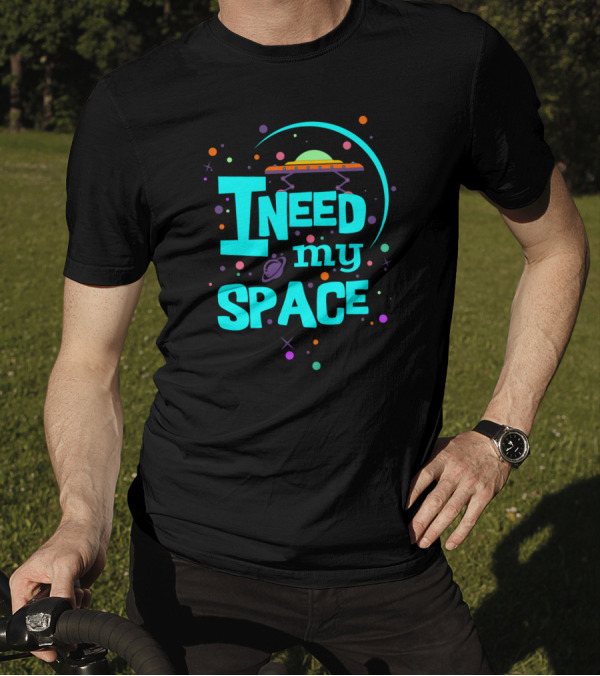 I Need My Space UFO Turquoise Cosmic T-Shirt