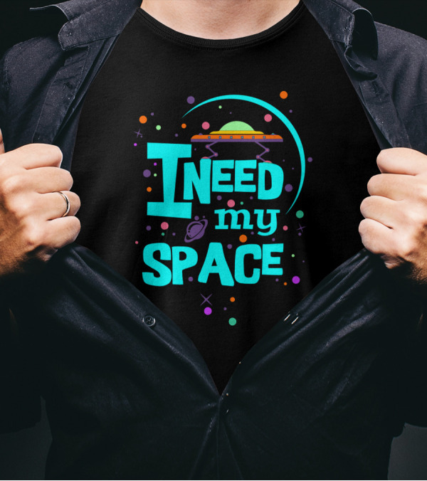 I Need My Space UFO Turquoise Cosmic T-Shirt