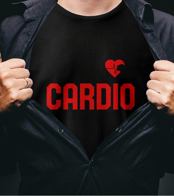 Turning Up Is My Cardio Heart Dumbbell Icon Fitness Motivation T-Shirt