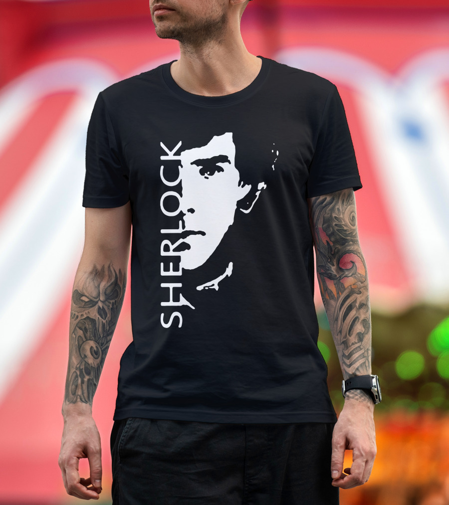 Sherlock Vertical Stencil T-Shirt