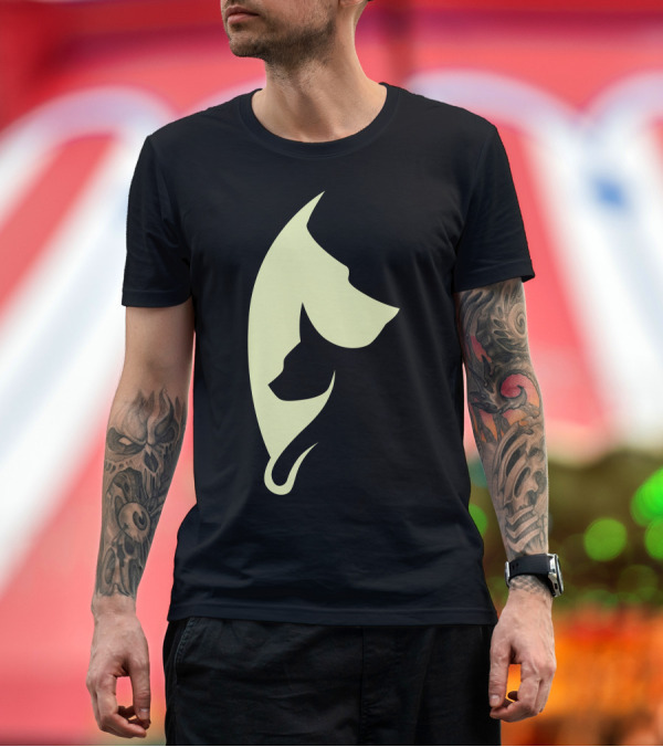 Premium T-Shirt: Dog Cat Silhouette Harmony T-Shirt Dog Cat Silhouette Harmony T-Shirt