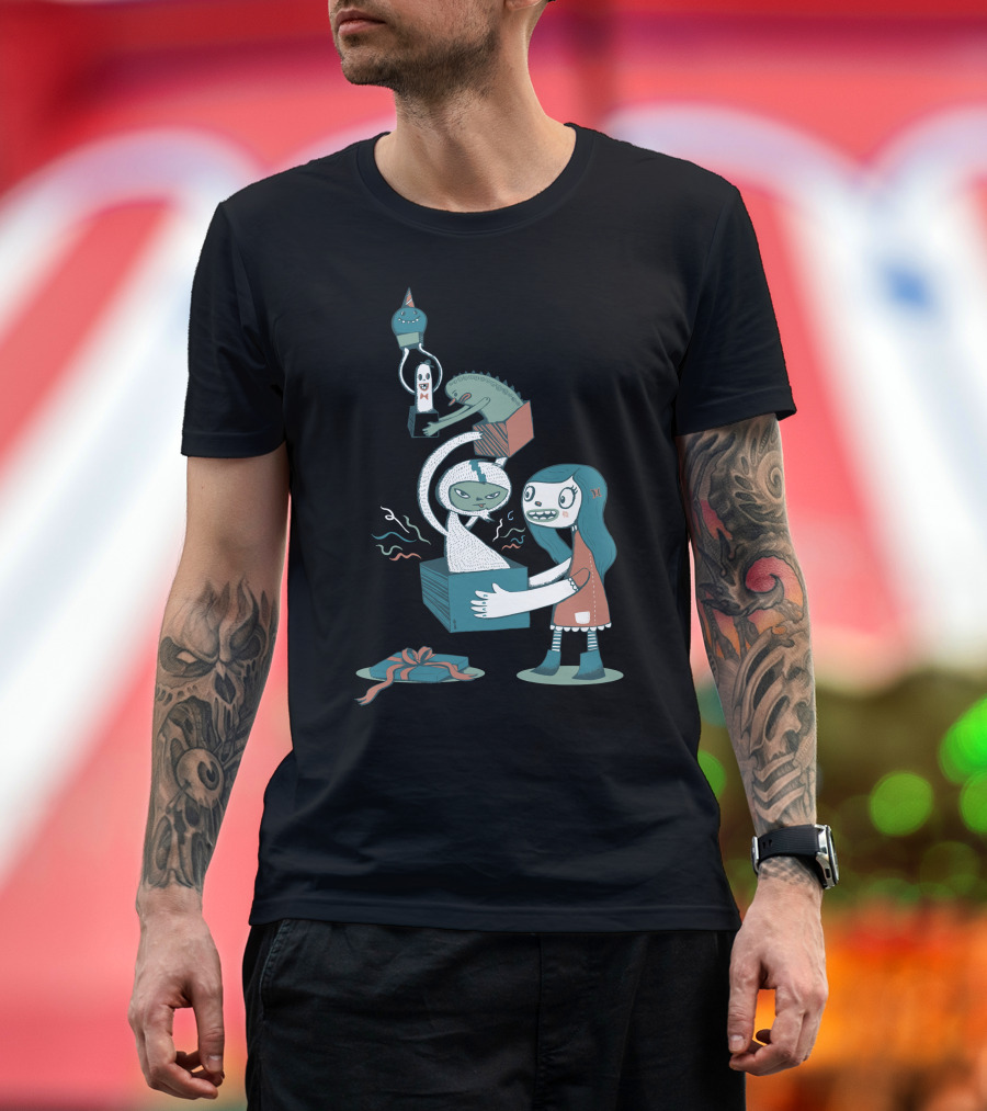 Surprise Unboxing with Spooky Characters T-Shirt