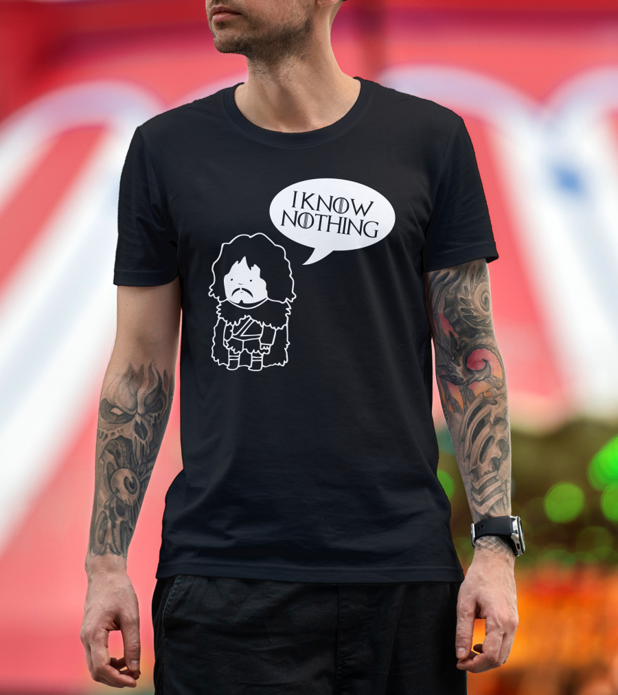 I Know Nothing Chibi Character Speech Bubble T-Shirt