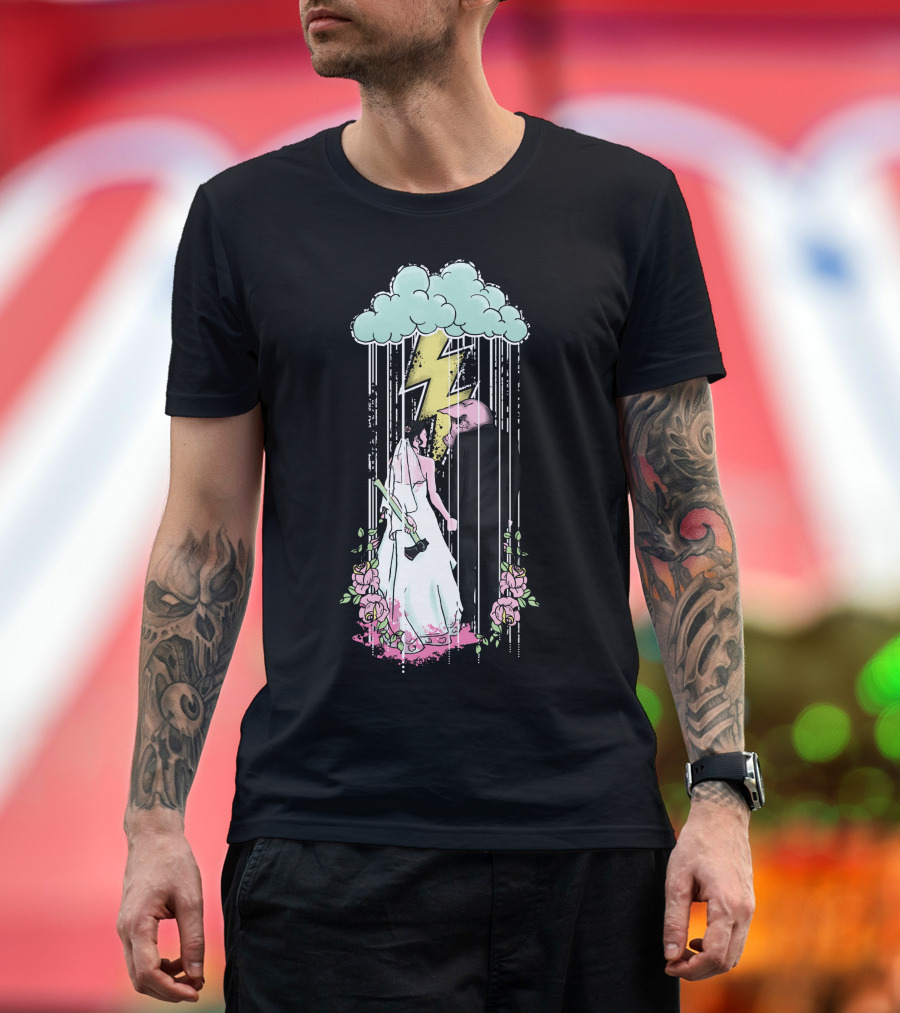So I Married A Pig Under Stormy Clouds and Roses T-Shirt
