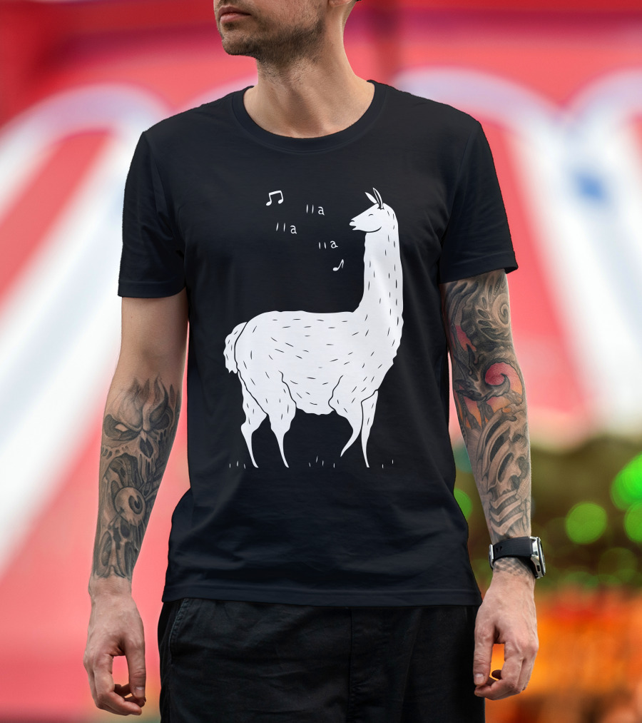 Song of the Llama La La Notes Whimsical Musical Llama T-Shirt