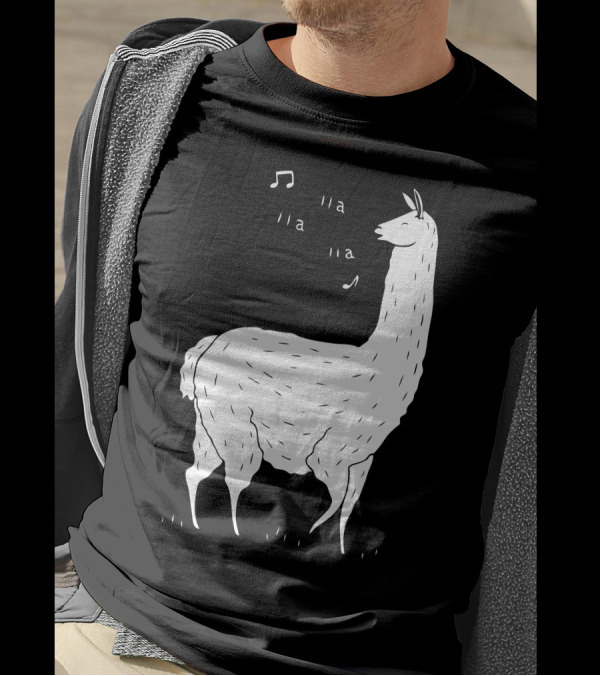 Song Of The Llama La La Notes Whimsical Musical Llama T-Shirt