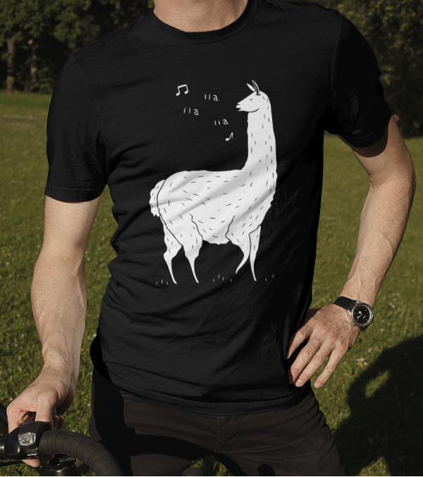 Song Of The Llama La La Notes Whimsical Musical Llama T-Shirt
