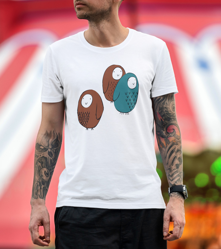Where Is South Owl Trio Minimalist T-Shirt