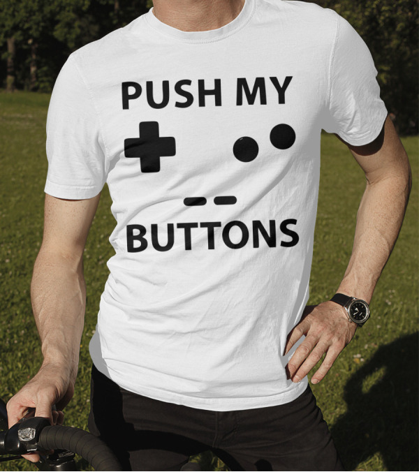 Push My Buttons Retro Game Controller Face T-Shirt