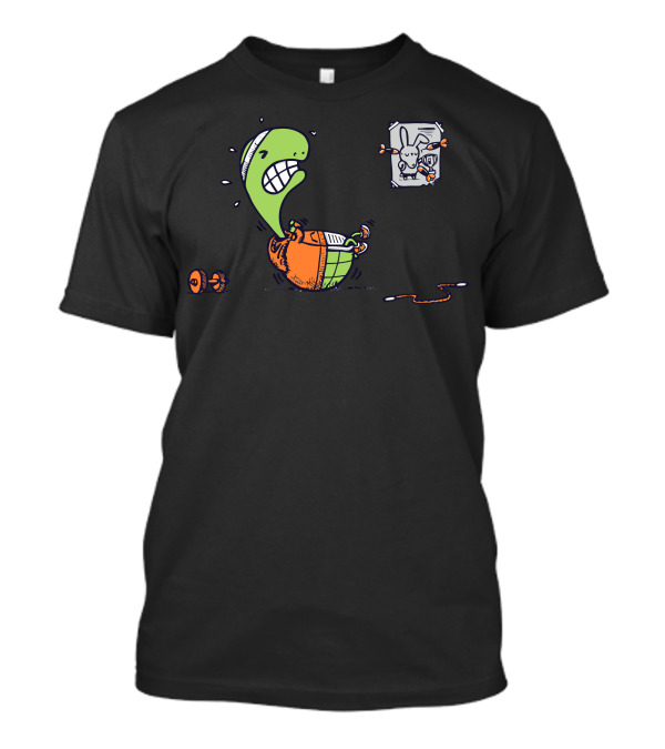 Push To The Limit Determined Veggie With Motivational Bunny Poster And Dumbbell T-Shirt