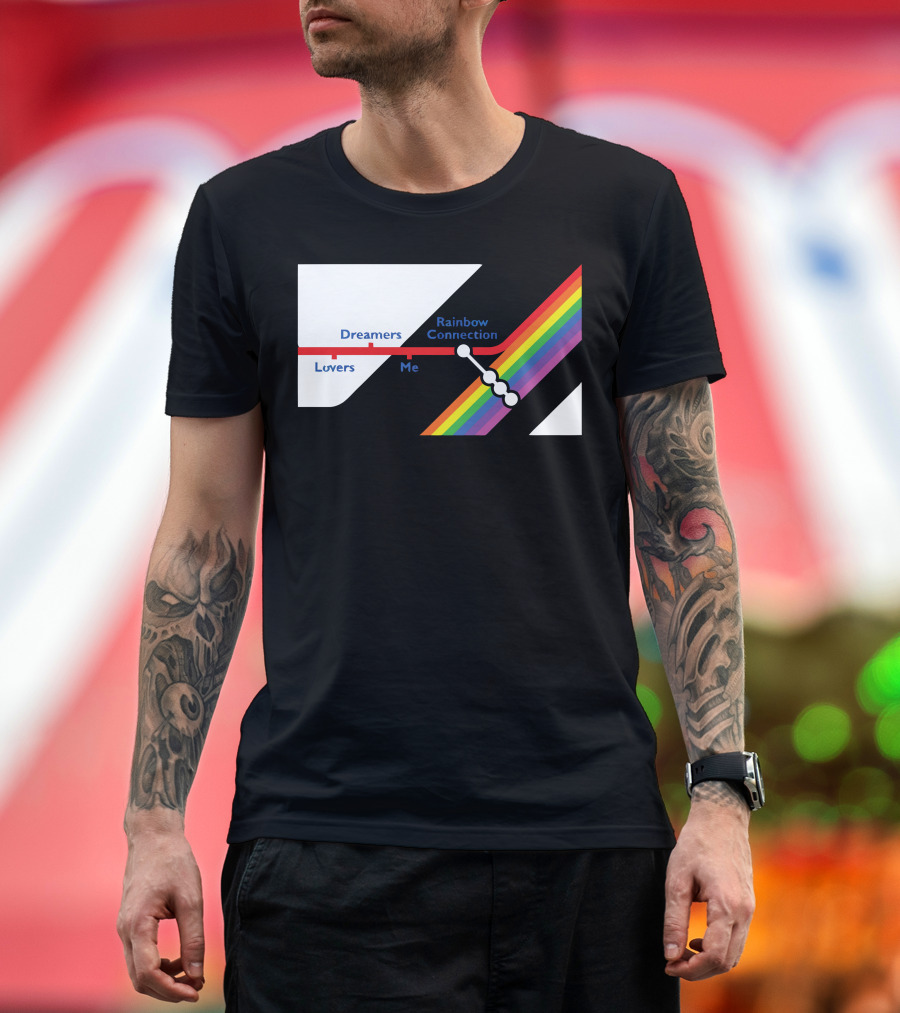 Rainbow Connection Dreamers Lovers Me Line with Color Spectrum T-Shirt