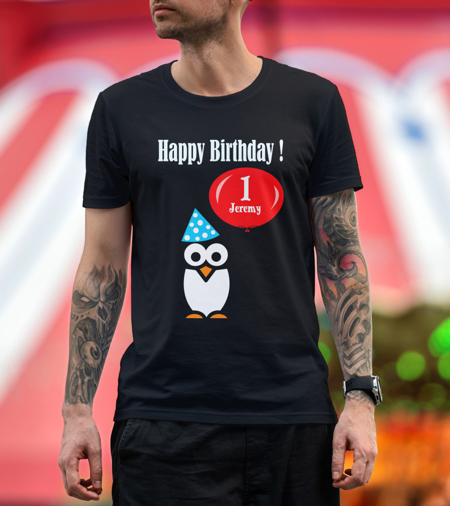 Happy Birthday Penguin 1 Jeremy Balloon T-Shirt