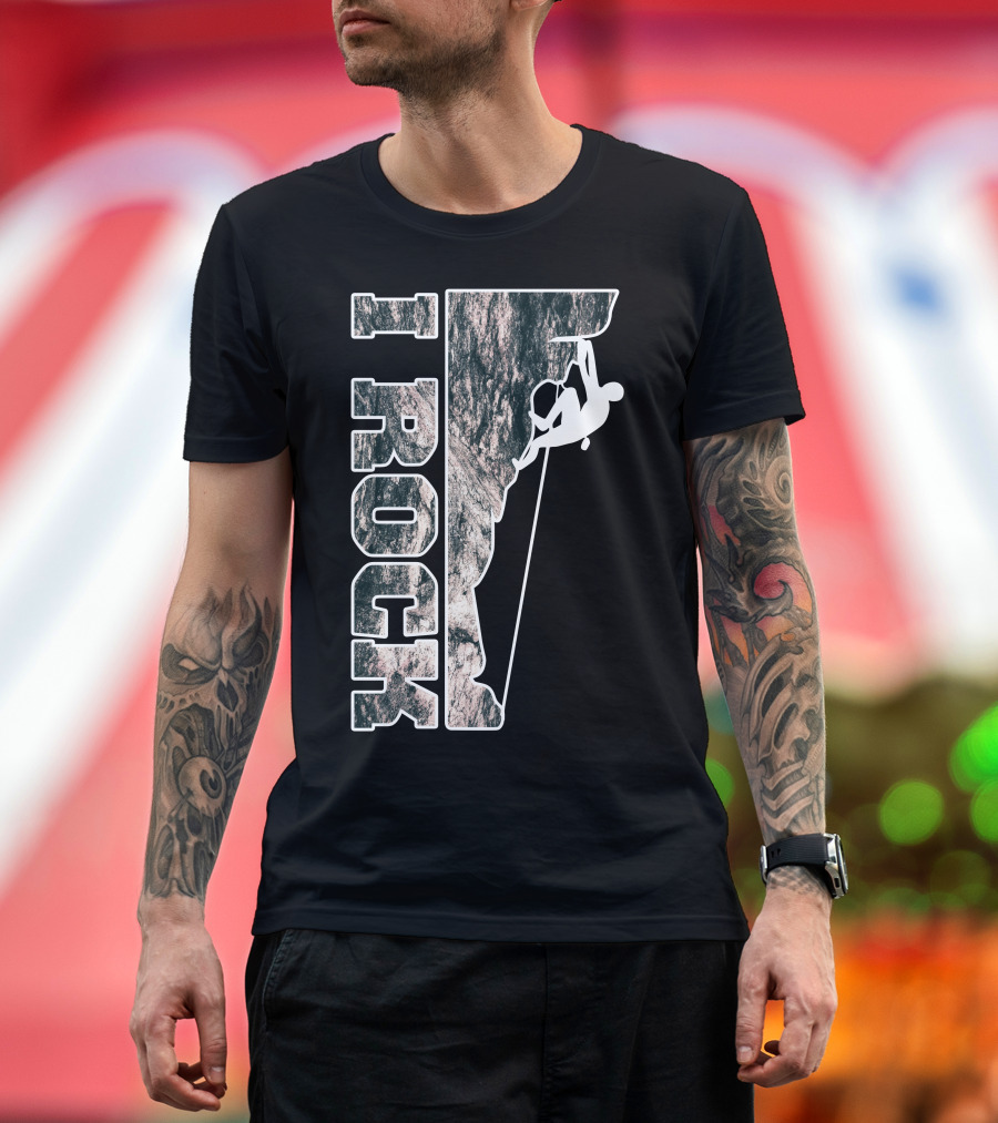 I Rock Climbing Silhouette Rugged Adventure T-Shirt