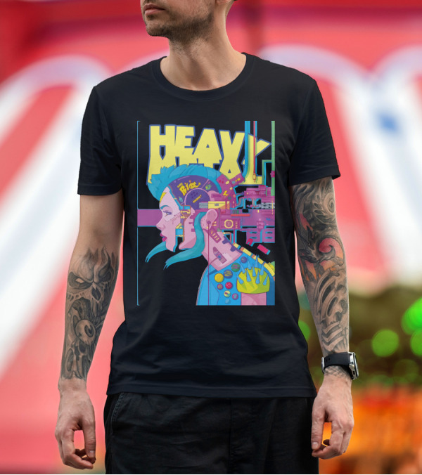 Premium T-Shirt: HEAVY 264 388 Pilot 0101 Cyberpunk Futuristic T-Shirt HEAVY 264 388 Pilot 0101 Cyberpunk Futuristic T-Shirt