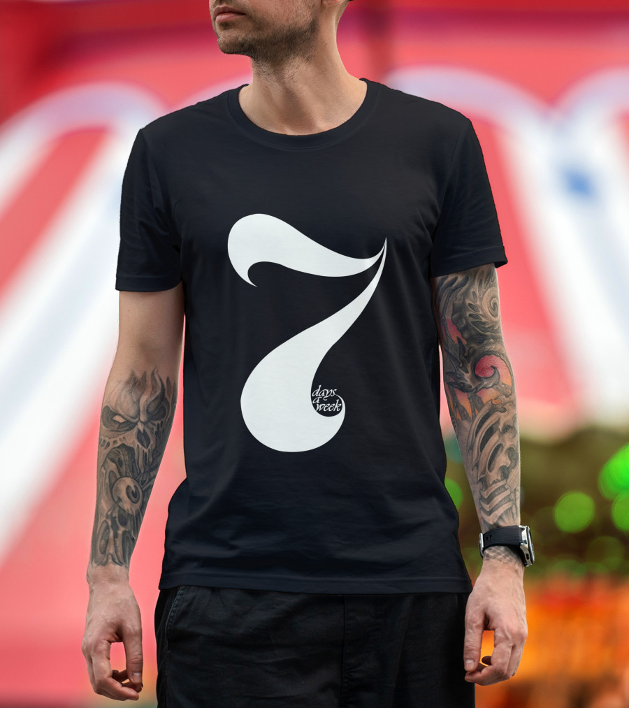 Seven Days a Week Curved Seven Print T-Shirt