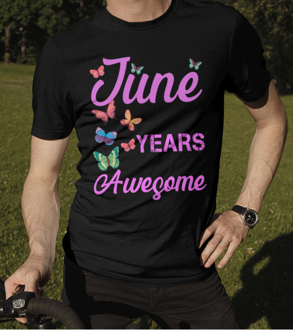 Made In June 1960 Years 60 Of Being Awesome Butterflies T-Shirt