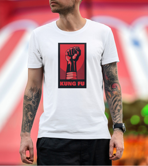 Premium T-Shirt: Kung Fu Power Fist Emblem T-Shirt Kung Fu Power Fist Emblem T-Shirt