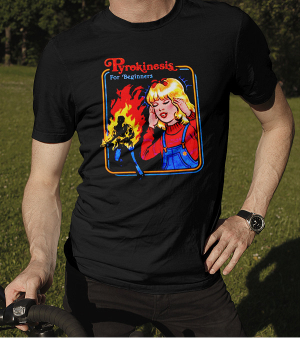 Pyrokinesis For Beginners Psychic Powers Retro Fire Control T-Shirt