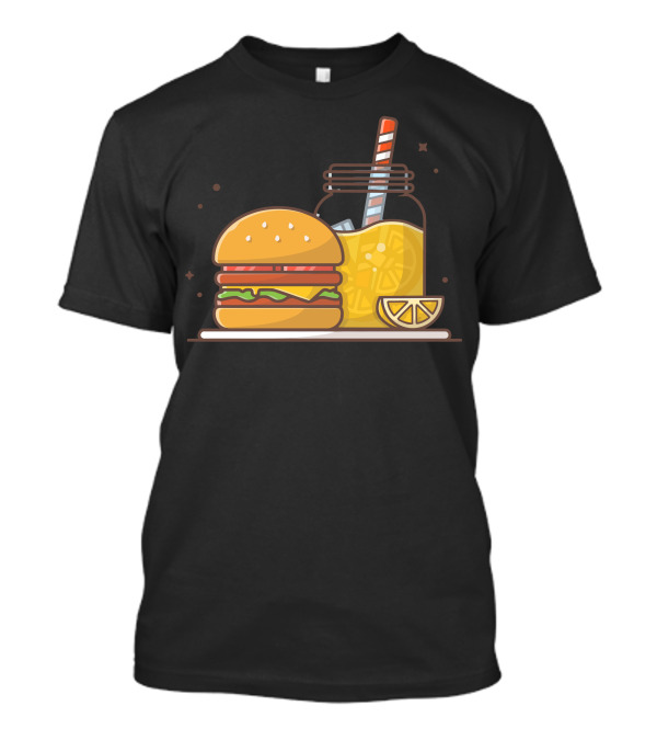 Burger And Lemonade With Ice Jar And Slice T-Shirt