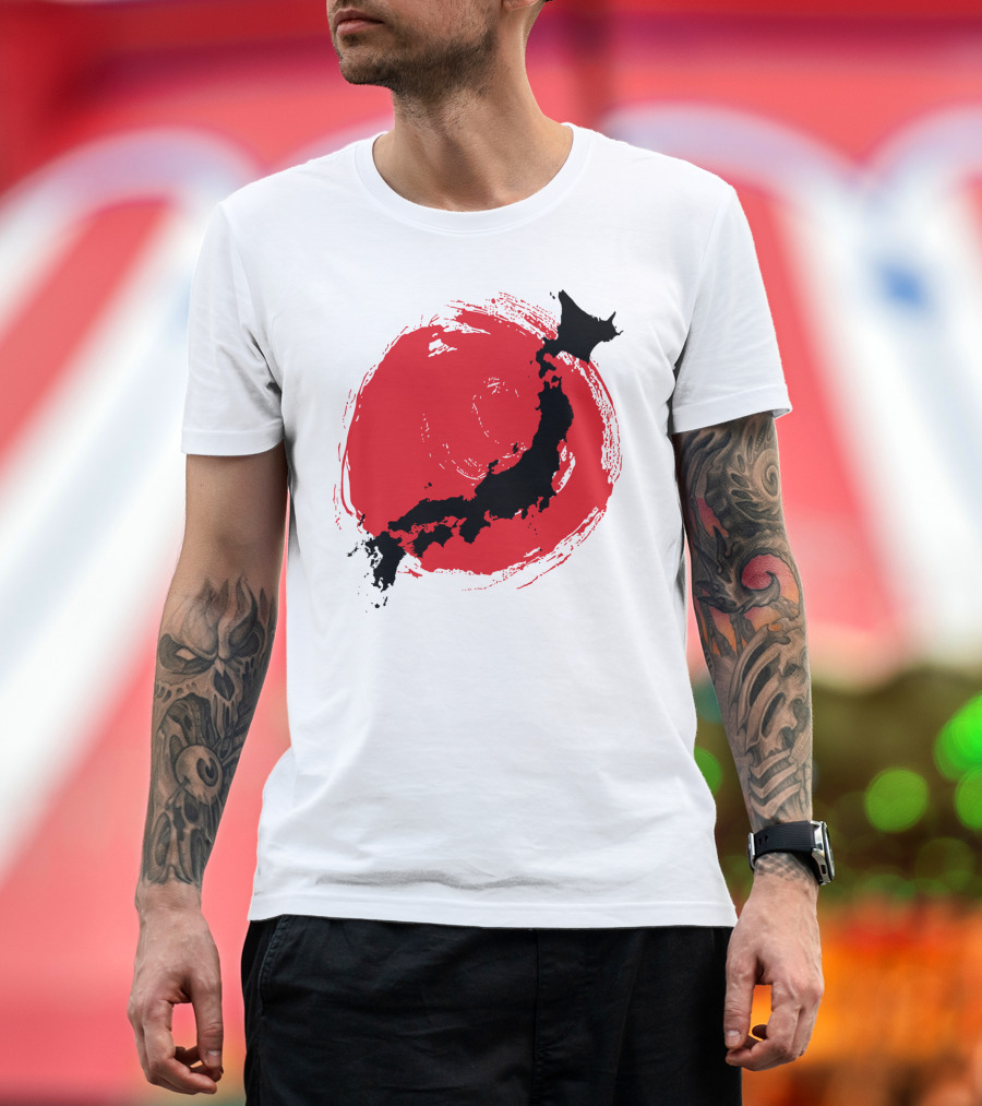 Japon Japan Red Circle Map T-Shirt